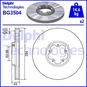 DELPHI Тормозной диск BG3504
