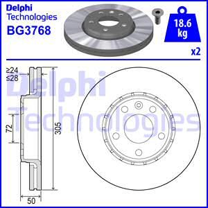DELPHI Тормозной диск BG3768