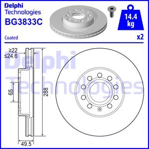 DELPHI Тормозной диск BG3833C