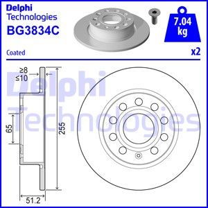 DELPHI Тормозной диск BG3834C