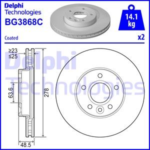 DELPHI Тормозной диск BG3868C