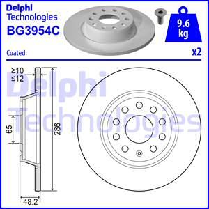 DELPHI Тормозной диск BG3954C