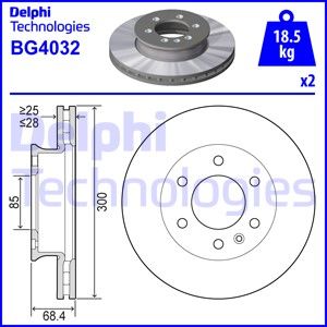 DELPHI Тормозной диск BG4032