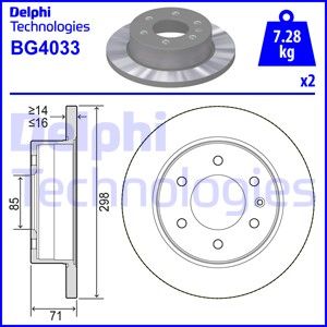 DELPHI Тормозной диск BG4033