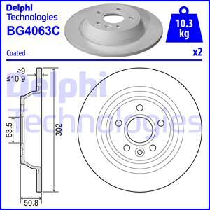 DELPHI Тормозной диск BG4063C