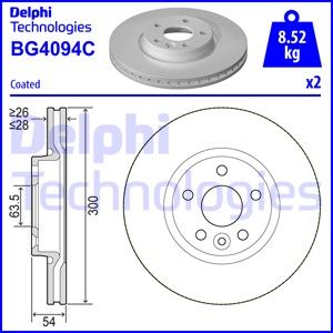 DELPHI Тормозной диск BG4094C