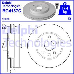 DELPHI Тормозной диск BG4187C