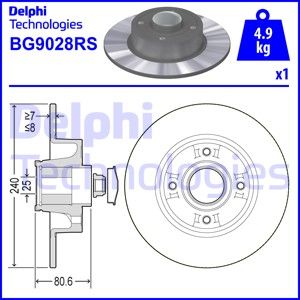 DELPHI Тормозной диск BG9028RS