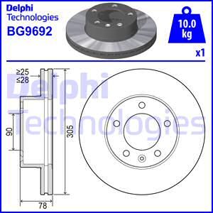 DELPHI Тормозной диск BG9692