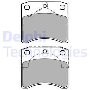 DELPHI Комплект тормозных колодок, дисковый тормоз LP1206