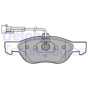 DELPHI Комплект тормозных колодок, дисковый тормоз LP1413