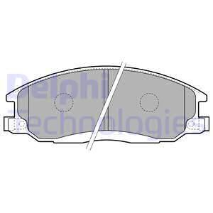 DELPHI Комплект тормозных колодок, дисковый тормоз LP1743