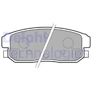 DELPHI Комплект тормозных колодок, дисковый тормоз LP1829