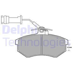DELPHI Комплект тормозных колодок, дисковый тормоз LP444
