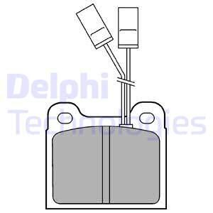 DELPHI Комплект тормозных колодок, дисковый тормоз LP477