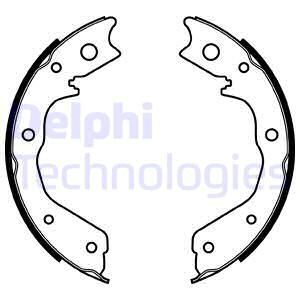DELPHI Комплект тормозных колодок, стояночная тормозная с LS1928