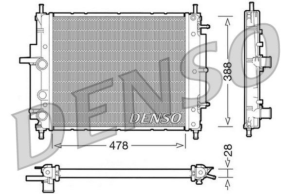 DENSO Радиатор, охлаждение двигателя DRM09032