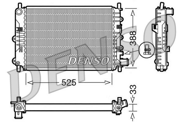 DENSO Radiaator,mootorijahutus DRM10025