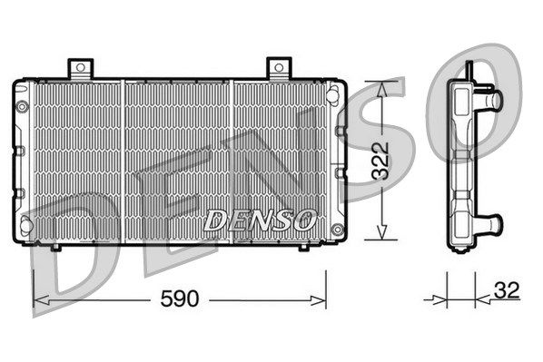 DENSO Радиатор, охлаждение двигателя DRM25003
