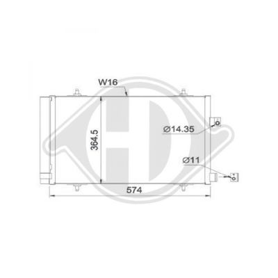 DIEDERICHS Конденсатор, кондиционер DCC1598