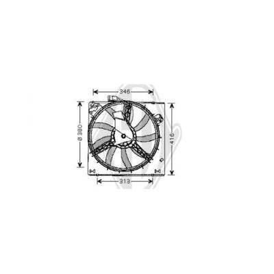 DIEDERICHS Ventilaator,mootorijahutus DCL1186