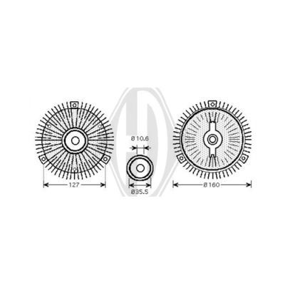 DIEDERICHS Sidur, radiaatoriventilaator DCL1276