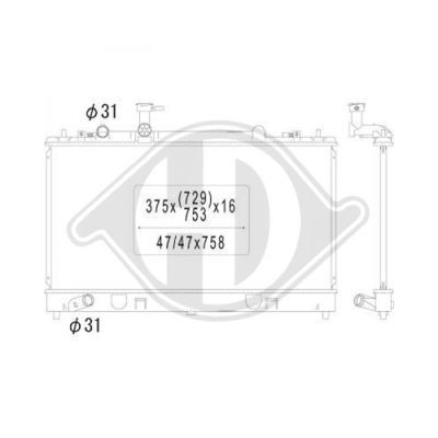 DIEDERICHS Radiaator,mootorijahutus DCM2251