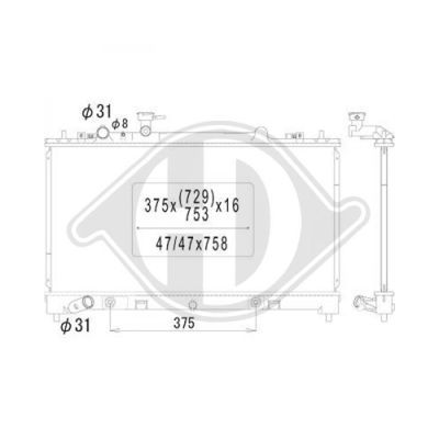 DIEDERICHS Радиатор, охлаждение двигателя DCM2270