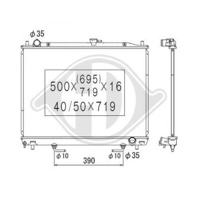 DIEDERICHS Radiaator,mootorijahutus DCM2508