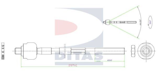 DITAS Осевой шарнир, рулевая тяга A2-5349