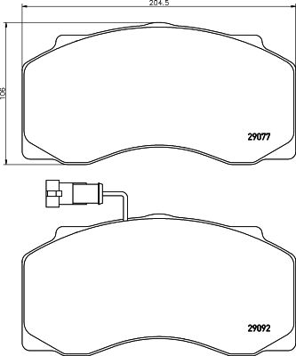 DON Комплект тормозных колодок, дисковый тормоз CVP022
