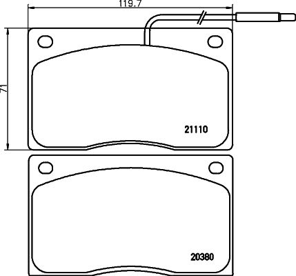 DON Комплект тормозных колодок, дисковый тормоз CVP043