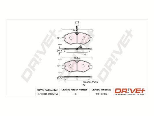 DR!VE+ Комплект тормозных колодок, дисковый тормоз DP1010.10.0284