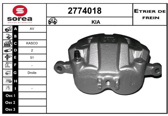 EAI Тормозной суппорт 2774018