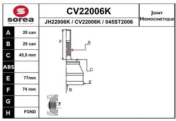 EAI Liigendlaager, veovõll CV22006K