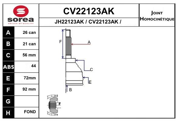 EAI Liigendlaager, veovõll CV22123AK