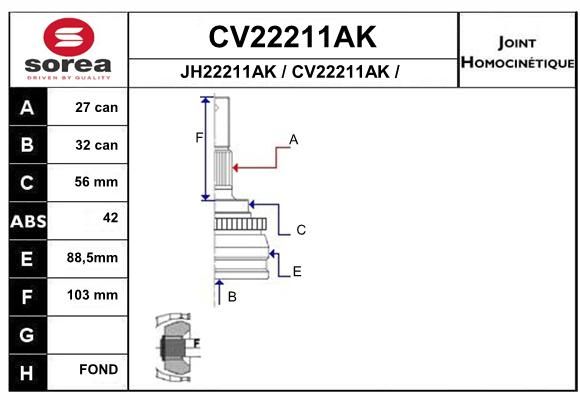 EAI Liigendlaager, veovõll CV22211AK