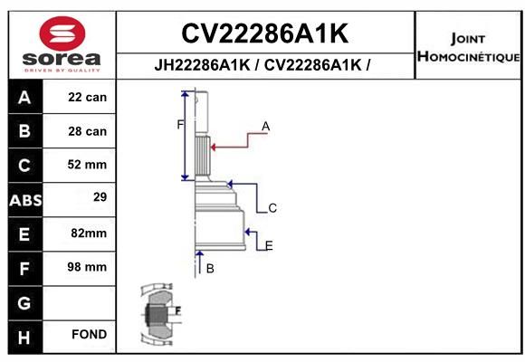 EAI Liigendlaager, veovõll CV22286A1K