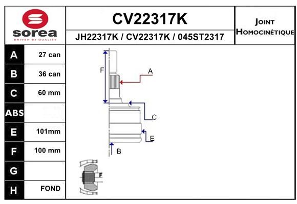 EAI Liigendlaager, veovõll CV22317K