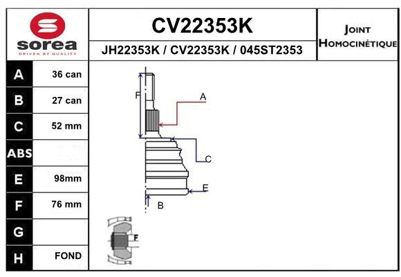 EAI Liigendlaager, veovõll CV22353K