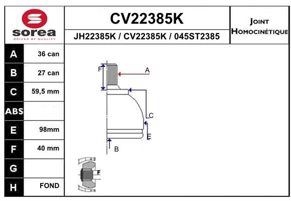 EAI Liigendlaager, veovõll CV22385K