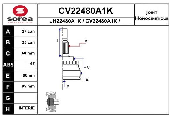 EAI Liigendlaager, veovõll CV22480A1K