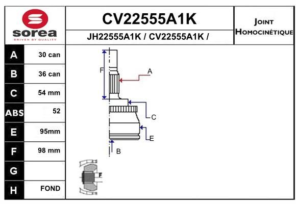 EAI Liigendlaager, veovõll CV22555A1K