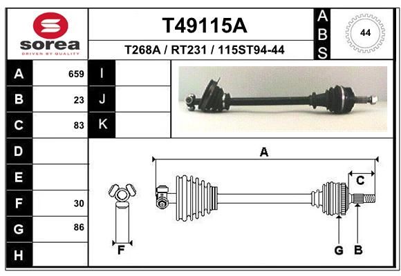 EAI Приводной вал T49115A