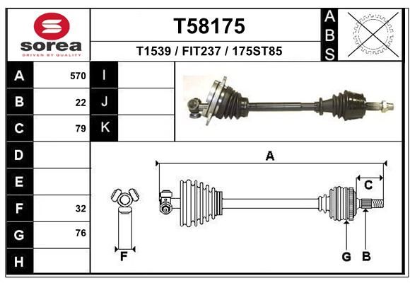 EAI Приводной вал T58175