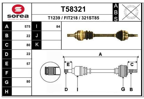 EAI Приводной вал T58321