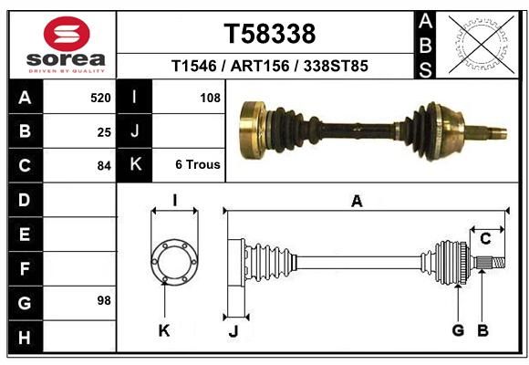 EAI Приводной вал T58338