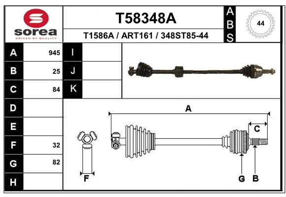 EAI Приводной вал T58348A