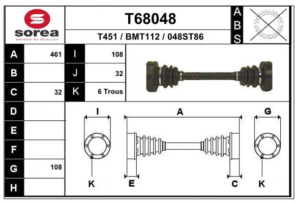 EAI Приводной вал T68048