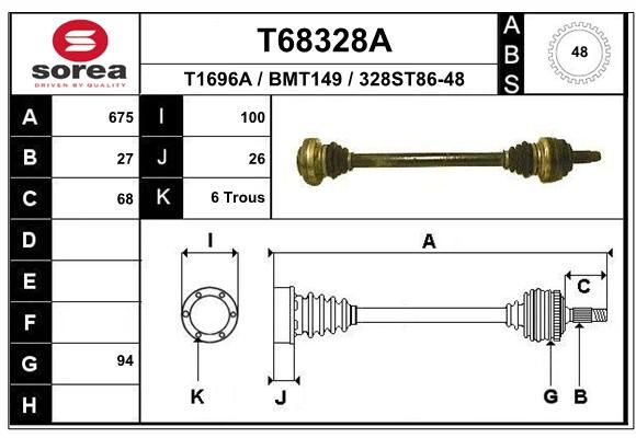 EAI Приводной вал T68328A